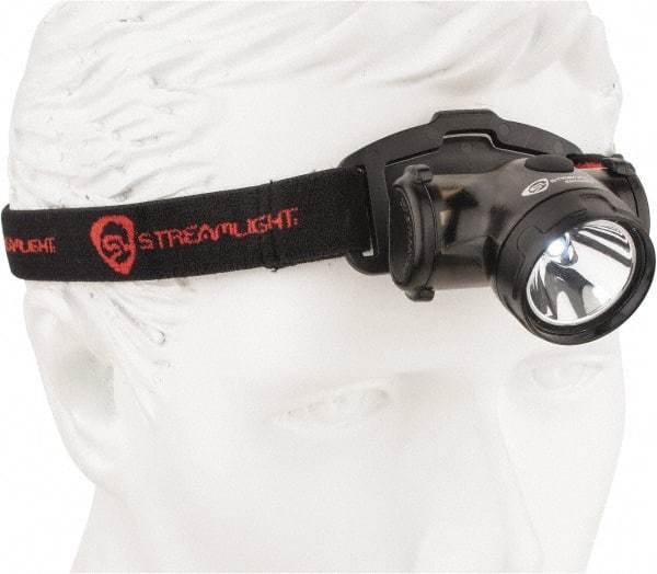 Streamlight - White LED Bulb, 50 Lumens, Hands-free Flashlight - Black Plastic Body, 2 AAA Alkaline Batteries Included - Industrial Tool & Supply