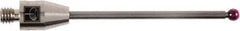 Renishaw - 0.12 Inch Ball Diameter, Carbide Stem, M4 Thread, Ruby Point Ball Tip CMM Stylus - 1.52 Inch Working Length, 0.08 Inch Stem Diameter, 1.97 Inch Overall Length - Industrial Tool & Supply