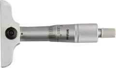 Mitutoyo - 0 to 1" Range, 1 Rod, Mechanical Depth Micrometer - Ratchet Stop Thimble, 2-1/2" Base Length, 0.01mm Graduation, 4mm Rod Diam - Industrial Tool & Supply