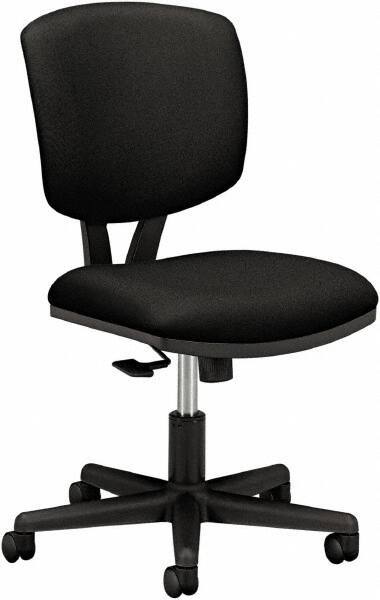 Hon - 18-3/4" High Pneumatic Height Adjustable Chair - 18" Wide x 18" Deep, 100% Polyester Seat, Black - Industrial Tool & Supply