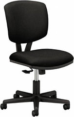 Hon - 18-3/4" High Pneumatic Height Adjustable Chair - 18" Wide x 18" Deep, 100% Polyester Seat, Black - Industrial Tool & Supply