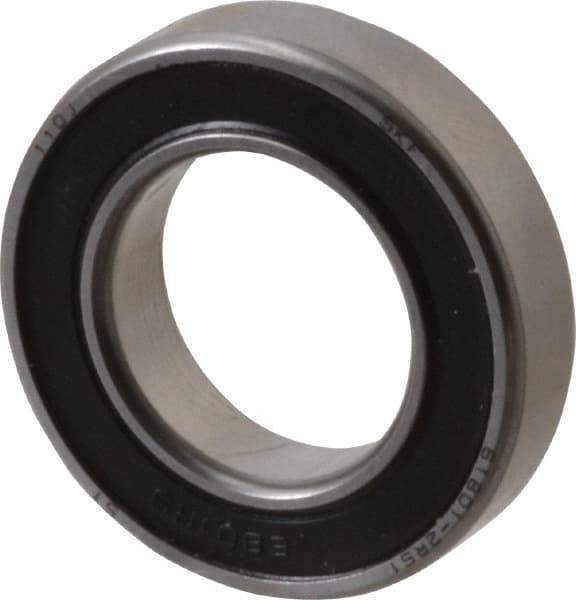 SKF - 12mm Bore Diam, 21mm OD, Double Seal Thin Section Radial Ball Bearing - 5mm Wide, 1 Row, Round Bore, 151 Lb Static Capacity, 321 Lb Dynamic Capacity - Industrial Tool & Supply