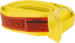 Lift-All - 12' Long x 3" Wide, 4,800 Lb Vertical Capacity, 1 Ply, Polyester Web Sling - 3,800 Lb Choker Capacity, Yellow - Industrial Tool & Supply