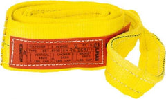 Lift-All - 8' Long x 3" Wide, 4,800 Lb Vertical Capacity, 1 Ply, Polyester Web Sling - 3,800 Lb Choker Capacity, Yellow - Industrial Tool & Supply