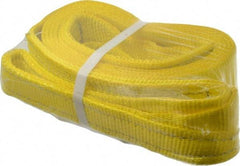 Lift-All - 12' Long x 3" Wide, 4,800 Lb Vertical Capacity, 1 Ply, Polyester Web Sling - 3,800 Lb Choker Capacity, Yellow - Industrial Tool & Supply