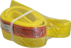 Lift-All - 10' Long x 4" Wide, 6,400 Lb Vertical Capacity, 1 Ply, Polyester Web Sling - 5,000 Lb Choker Capacity, Yellow - Industrial Tool & Supply