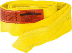 Lift-All - 6' Long x 4" Wide, 6,400 Lb Vertical Capacity, 1 Ply, Polyester Web Sling - 5,000 Lb Choker Capacity, Yellow - Industrial Tool & Supply