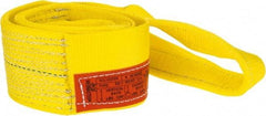 Lift-All - 6' Long x 4" Wide, 6,400 Lb Vertical Capacity, 1 Ply, Polyester Web Sling - 5,000 Lb Choker Capacity, Yellow - Industrial Tool & Supply
