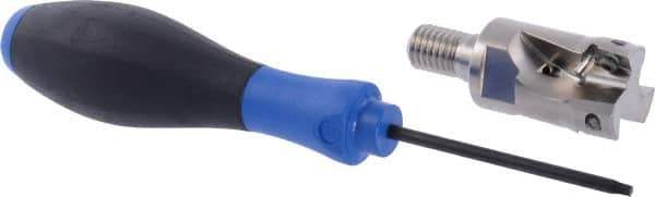Seco - 1" Cut Diam, 0.433" Max Depth of Cut, 1.57" OAL, Indexable Square Shoulder End Mill - XO.X 1204 Inserts, M12 Modular Connection, 90° Lead Angle, Through Coolant, Series Super Turbo - Industrial Tool & Supply