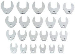 Proto - 22 Piece 1/2" Drive Open End Crowfoot Wrench Set - 15/16 to 2-1/2", with Clip Rail - Industrial Tool & Supply