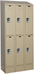 Hallowell - 6 Door, 2 Tier, Ready-Built Wardrobe & Box Lockers - Industrial Tool & Supply