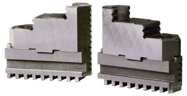 Gibraltar - 6" Max Chuck Diam Compatibility, Steel Tongue & Groove Hard Lathe Top Jaws - 6" Min Chuck Diam Compatibility - Industrial Tool & Supply