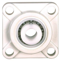 Made in USA - 3-25/64" OAL x 1-3/32" OAH Mounted Bearing/Pillow Block - 78 Lb Dyn Cap, Polyester - Industrial Tool & Supply