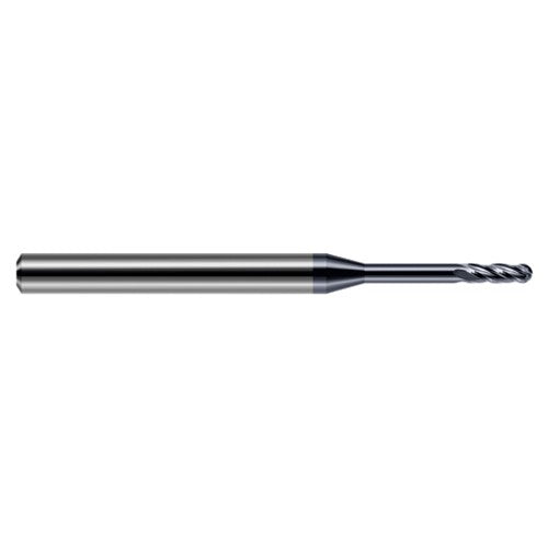 ‎0.07″ Dia. × 1/8″ Shank × 0.21″ DOC × 1-1/2″ OAL, Carbide AlTiN, Standard , 4 Flute, Ballnose End Mill