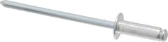 RivetKing - Dome Head Aluminum Open End Blind Rivet - Steel Mandrel, 0.188" to 1/4" Grip, 1/4" Head Diam, 0.129" to 0.133" Hole Diam, 0.4" Length Under Head, 1/8" Body Diam - Industrial Tool & Supply