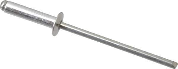 RivetKing - Size 46 Dome Head Aluminum Open End Blind Rivet - Steel Mandrel, 0.313" to 3/8" Grip, 1/4" Head Diam, 0.129" to 0.133" Hole Diam, 0.525" Length Under Head, 1/8" Body Diam - Industrial Tool & Supply