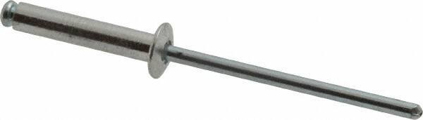 RivetKing - Size 48 Dome Head Aluminum Open End Blind Rivet - Steel Mandrel, 0.376" to 1/2" Grip, 1/4" Head Diam, 0.129" to 0.133" Hole Diam, 0.65" Length Under Head, 1/8" Body Diam - Industrial Tool & Supply