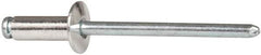 RivetKing - Size 54 Dome Head Aluminum Open End Blind Rivet - Steel Mandrel, 0.188" to 1/4" Grip, 0.312" Head Diam, 0.16" to 0.164" Hole Diam, 0.425" Length Under Head, 5/32" Body Diam - Industrial Tool & Supply