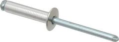 RivetKing - Size 610 Dome Head Aluminum Open End Blind Rivet - Steel Mandrel, 0.501" to 5/8" Grip, 3/8" Head Diam, 0.192" to 0.196" Hole Diam, 0.825" Length Under Head, 3/16" Body Diam - Industrial Tool & Supply