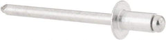 RivetKing - Size 52 Dome Head Aluminum Open End Blind Rivet - Aluminum Mandrel, 0.02" to 1/8" Grip, 0.312" Head Diam, 0.16" to 0.164" Hole Diam, 0.3" Length Under Head, 5/32" Body Diam - Industrial Tool & Supply