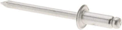 RivetKing - Size 54 Dome Head Aluminum Open End Blind Rivet - Aluminum Mandrel, 0.188" to 1/4" Grip, 0.312" Head Diam, 0.16" to 0.164" Hole Diam, 0.425" Length Under Head, 5/32" Body Diam - Industrial Tool & Supply