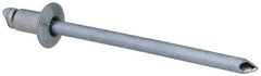 RivetKing - Size 41 Dome Head Steel Open End Blind Rivet - Steel Mandrel, 0.02" to 0.062" Grip, 1/4" Head Diam, 0.129" to 0.133" Hole Diam, 0.212" Length Under Head, 1/8" Body Diam - Industrial Tool & Supply