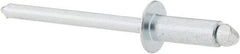 RivetKing - Size 54 Dome Head Steel Open End Blind Rivet - Steel Mandrel, 0.188" to 1/4" Grip, 0.312" Head Diam, 0.16" to 0.164" Hole Diam, 0.425" Length Under Head, 5/32" Body Diam - Industrial Tool & Supply