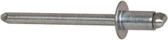 RivetKing - Size 62 Dome Head Steel Open End Blind Rivet - Steel Mandrel, 0.02" to 1/8" Grip, 3/8" Head Diam, 0.192" to 0.196" Hole Diam, 0.325" Length Under Head, 3/16" Body Diam - Industrial Tool & Supply
