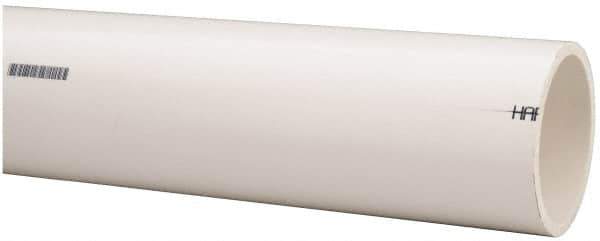 Made in USA - 3" Pipe, 5' Long PVC Unthreaded Plastic Pipe Nipple - 260 Max psi, 3.04" ID x 3-1/2" OD, Schedule 40, White - Industrial Tool & Supply