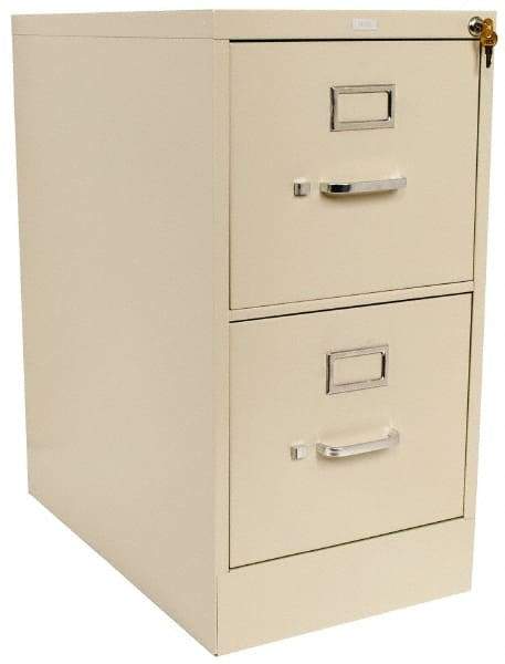 Hon - 15" Wide x 29" High x 25" Deep, 2 Drawer Vertical File with Lock - Steel, Putty - Industrial Tool & Supply