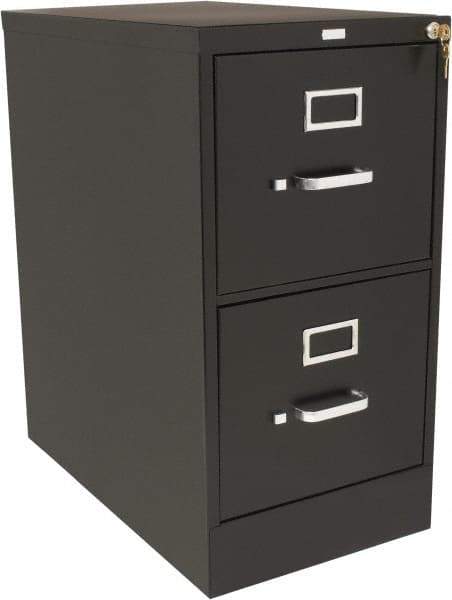 Hon - 15" Wide x 29" High x 25" Deep, 2 Drawer Vertical File with Lock - Steel, Black - Industrial Tool & Supply