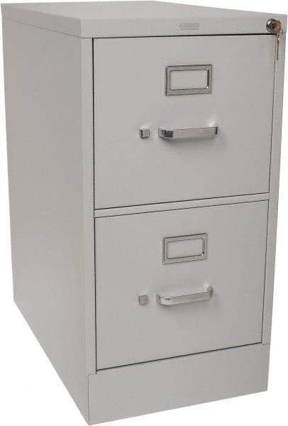 Hon - 15" Wide x 29" High x 25" Deep, 2 Drawer Vertical File with Lock - Steel, Light Gray - Industrial Tool & Supply