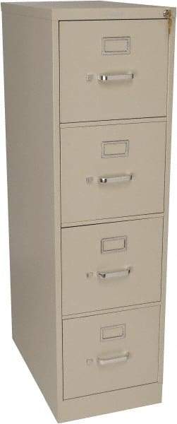 Hon - 15" Wide x 52" High x 25" Deep, 4 Drawer Vertical File with Lock - Steel, Putty - Industrial Tool & Supply