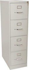 Hon - 15" Wide x 52" High x 25" Deep, 4 Drawer Vertical File with Lock - Steel, Light Gray - Industrial Tool & Supply