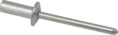 RivetKing - Size 53 Dome Head Aluminum Closed End Sealing Blind Rivet - Aluminum Mandrel, 0.188" to 1/4" Grip, 3/8" Head Diam, 0.192" to 0.196" Hole Diam, 0.531" Length Under Head, 3/16" Body Diam - Industrial Tool & Supply