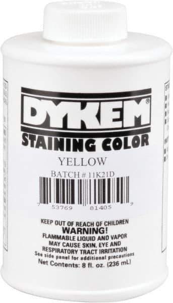 Dykem - 8 Ounce Yellow Staining Color - Brush in Cap Container - Industrial Tool & Supply