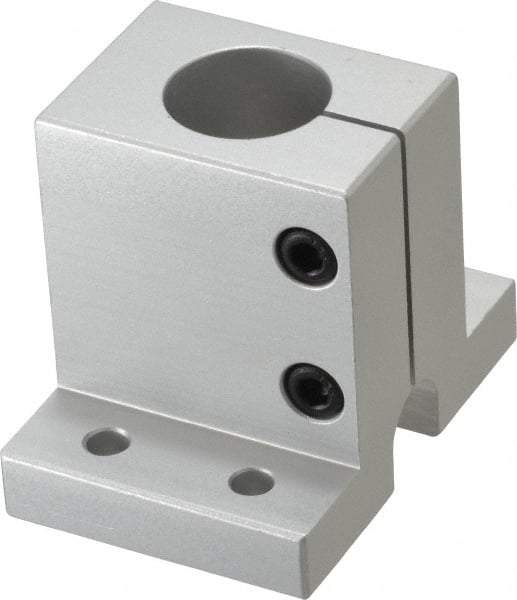 80/20 Inc. - 3 Inch Wide x 2-1/2 Inch High x 2-1/8 Inch Deep Single Shaft Stanchion Base - 1.004 Inch Hole x 0.257 Inch Bolt Hole Diameter - Industrial Tool & Supply