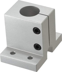 80/20 Inc. - 3 Inch Wide x 2-1/2 Inch High x 2-1/8 Inch Deep Single Shaft Stanchion Base - 1.004 Inch Hole x 0.257 Inch Bolt Hole Diameter - Industrial Tool & Supply