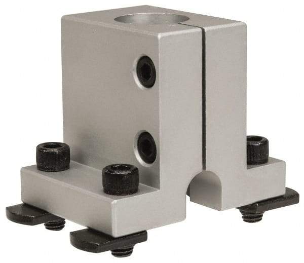 80/20 Inc. - 3 Inch Wide x 2-1/2 Inch High x 2-1/8 Inch Deep Single Shaft Stanchion Base - 1.004 Inch Hole x 0.328 Inch Bolt Hole Diameter - Industrial Tool & Supply
