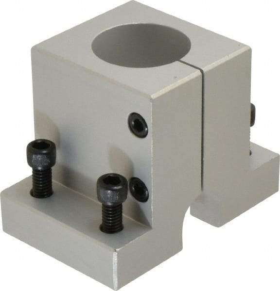 80/20 Inc. - 3-7/8 Inch Wide x 3 Inch High x 2-1/2 Inch Deep Single Shaft Stanchion Base - 1.505 Inch Hole x 0.328 Inch Bolt Hole Diameter - Industrial Tool & Supply