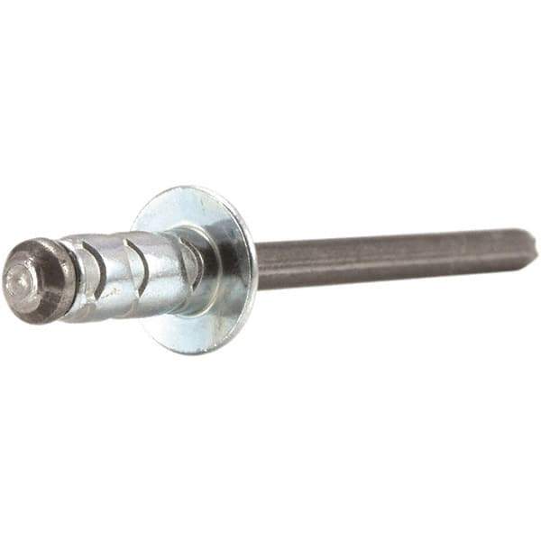 STANLEY Engineered Fastening - Size 4 Dome Head Aluminum Open End Blind Rivet - Steel Mandrel, 0.157" to 0.312" Grip, 1/8" Head Diam, 0.129" to 0.142" Hole Diam, 0.078" Body Diam - Industrial Tool & Supply