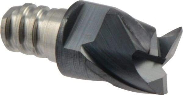 Iscar - MM ECU Grade IC908 Carbide Keyway Milling Tip Insert - TiAlN Finish, 3 Flutes, 7.7mm Cutting Diam, 4mm Depth of Cut, 10mm Extension, 0.008" Cnr Rad, 38° Helix - Industrial Tool & Supply