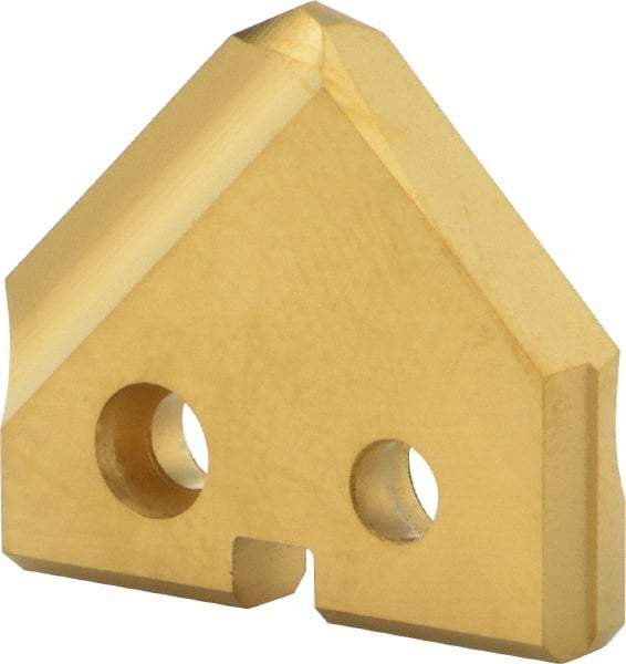 Allied Machine and Engineering - 7/8" Diam x 5/32" Thick, Seat Code 1, 90° Included Angle Spade Drill Insert - TiN Coated, Cobalt, Series T-A - Industrial Tool & Supply