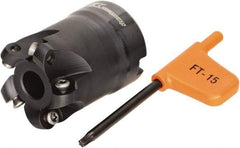 Kennametal - 38.1mm Cut Diam, 5mm Max Depth, 1/2" Arbor Hole, 5 Inserts, RD.. 1003... Insert Style, Indexable Copy Face Mill - KDM150 Cutter Style, 1-1/2 High, Series KDM - Industrial Tool & Supply