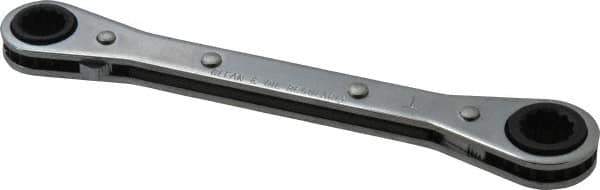Proto - 9mm x 10mm 12 Point Reversible Ratcheting Box Wrench - Double End, 1-5/8" Head Diam x 1/2" Head Thickness, 5-1/2" OAL, Steel, Chrome Finish - Industrial Tool & Supply