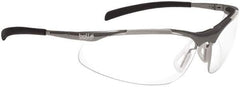 bolle SAFETY - Clear Lenses, Framed Safety Glasses - Anti-Fog, Scratch Resistant, Silver Frame - Industrial Tool & Supply