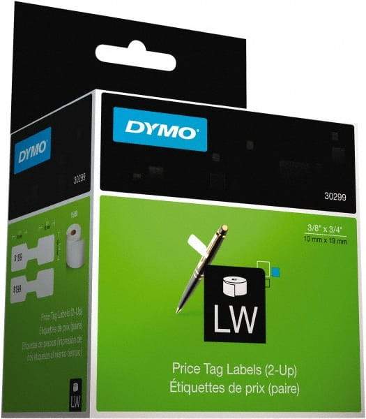 Dymo - 3/8" Wide x 3/4" Long, White Price Tag - For DYMO LabelWriter Printers - Industrial Tool & Supply