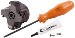 Kennametal - 2" Cut Diam, 3/4" Arbor Hole, 3.23mm Max Depth of Cut, 45° Indexable Chamfer & Angle Face Mill - 4 Inserts, HNGJ 0604... Insert, Right Hand Cut, 4 Flutes, Through Coolant, Series Dodeka Mini - Industrial Tool & Supply