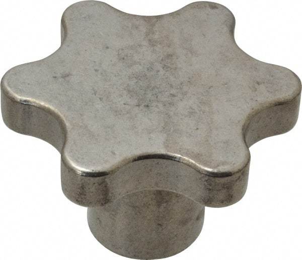 Made in USA - 3" Head Diam, 6 Point Scalloped Knob - Steel - Industrial Tool & Supply