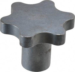 Made in USA - 2-1/2" Head Diam, 6 Point Scalloped Knob - 1/2" Hole, Steel - Industrial Tool & Supply